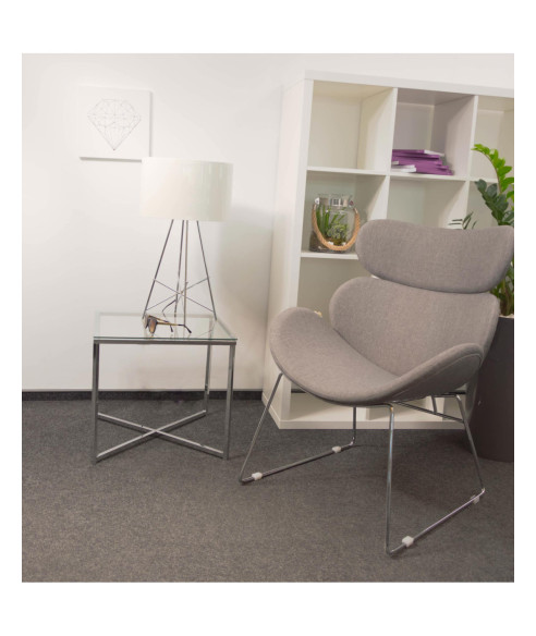 FOTEL WYPOCZYNKOWY CAZAR TKANINA JASNO-SZARY