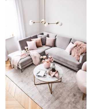 STOLIK KAWOWY ALISMA KOŁO (MARMUR + ZŁOTO) 2