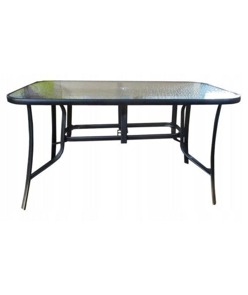 STÓŁ OGRODOWY GARDEN STAL+SZKŁO 140X80 CM