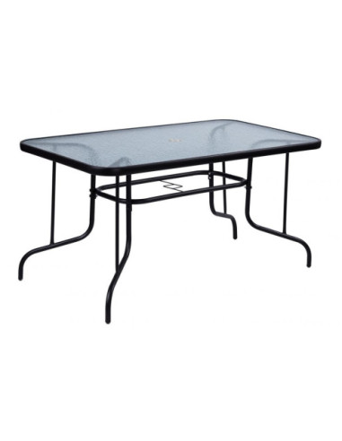 STÓŁ OGRODOWY GARDEN STAL+SZKŁO 140X80 CM