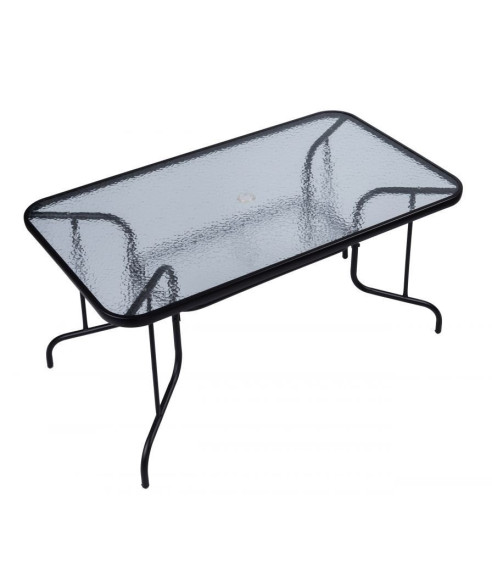 STÓŁ OGRODOWY GARDEN STAL+SZKŁO 140X80 CM