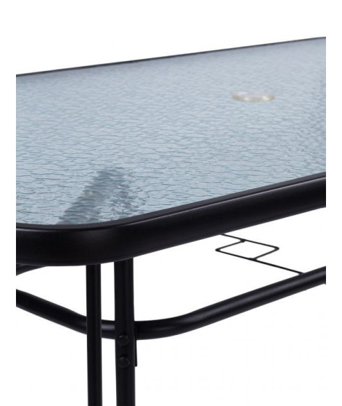STÓŁ OGRODOWY GARDEN STAL+SZKŁO 140X80 CM