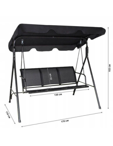OGRODOWA HUŚTAWKA WOLNOSTOJĄCA SWING CZARNA