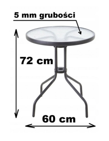 STOLIK OGRODOWY / BALKONOWY FI 60 CM
