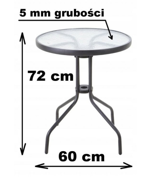 STOLIK OGRODOWY / BALKONOWY FI 60 CM