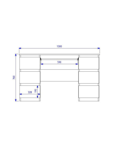 BIURKO KOMPUTEROWE KUBA 6 SZUFLAD SONOMA