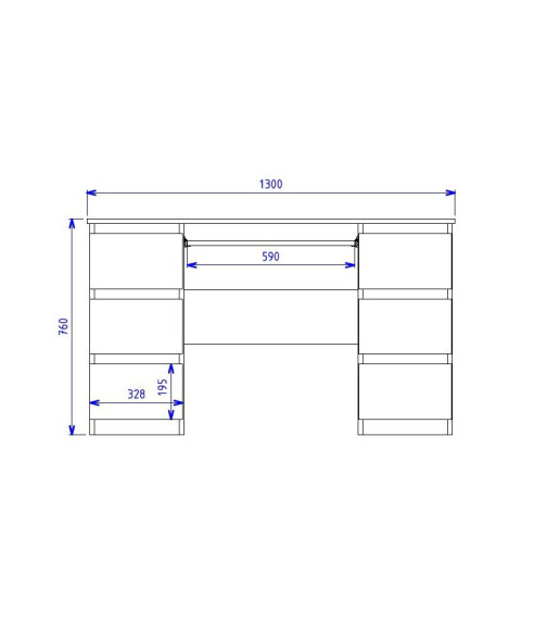 BIURKO KOMPUTEROWE KUBA 6 SZUFLAD SONOMA