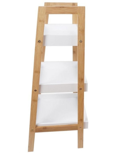 REGAŁ - SZAFKA NOCNA BAMBOO 2 BIEL+DREWNO