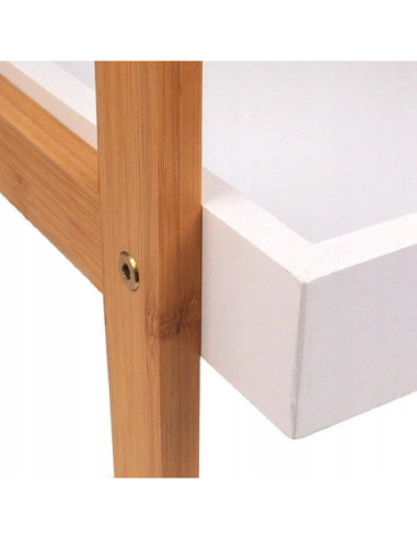 REGAŁ - SZAFKA NOCNA BAMBOO 2 BIEL+DREWNO