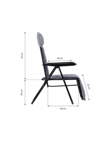 LEŻAK OGRODOWY GREY ROZKŁADANY