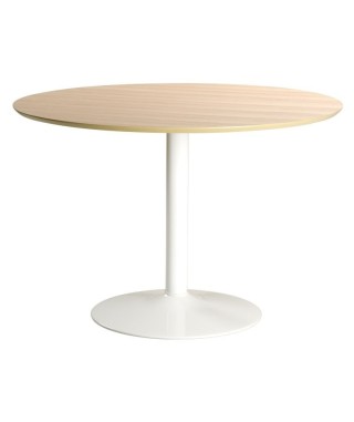 STÓŁ OKRĄGŁY IBIZA NA PODSTAWIE DĄB+BIEL FI 110 CM