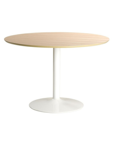 STÓŁ OKRĄGŁY IBIZA NA PODSTAWIE DĄB+BIEL FI 110 CM