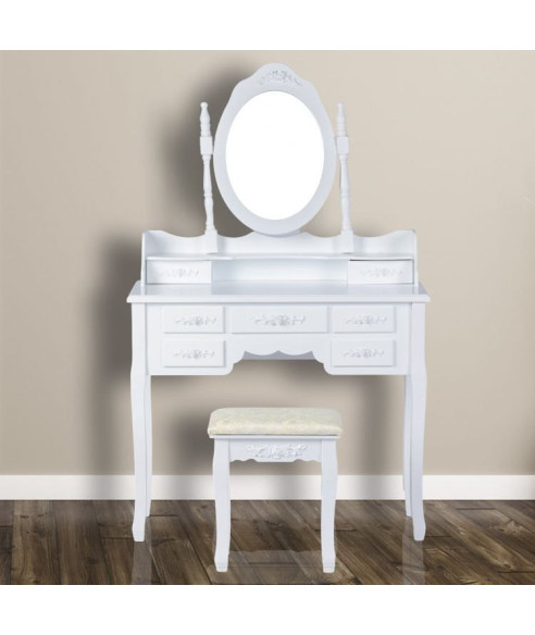 TOALETKA KOSMETYCZNA KONSOLA 7SZ BIAŁA