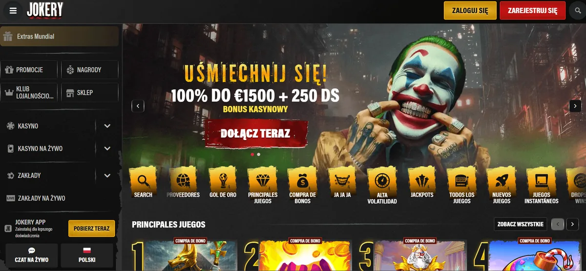 Jokery strona główna kasyno z płatnością Przelewy24